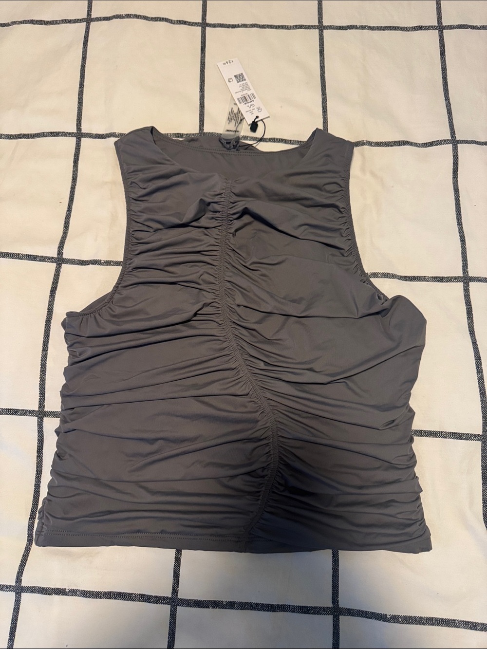 NWT Garage grey ruched tank top size L